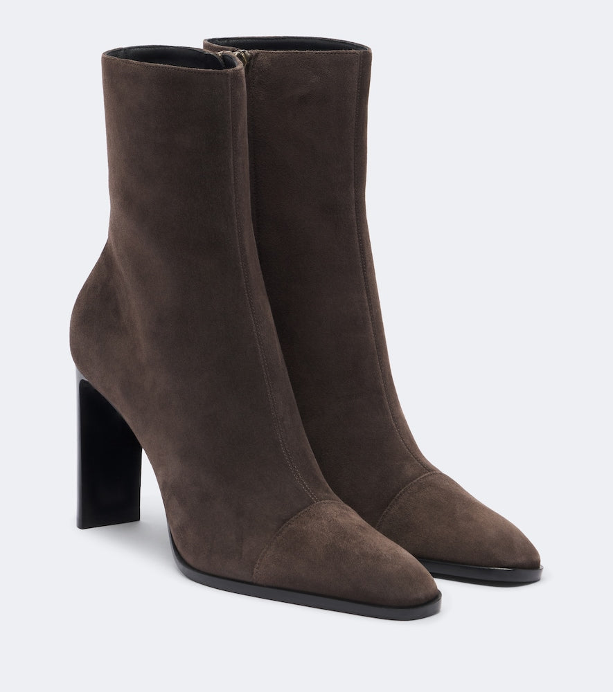 Saint Laurent Venetia suede ankle boots in Brown - High Heels