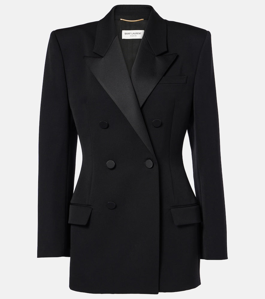 Saint Laurent Wool grain de poudre tuxedo jacket - Saint Laurent 羊毛粒纹燕尾服夹克