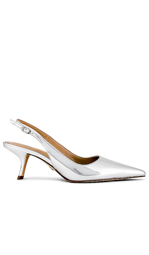 Sam Edelman Bianka Sling Back Heel in Metallic Silver - Sam Edelman Bianka Talon à bride arrière en argent métallisé - Sam Edelman Bianka 金属银后露跟鞋 - Sam Edelman Bianka Slingback-Absatz in Metallic-Silber - Sam Edelman Bianka 메탈릭 실버 슬링백 힐 - Sam Edelman Bianka Sling Back Heel in argento metallizzato