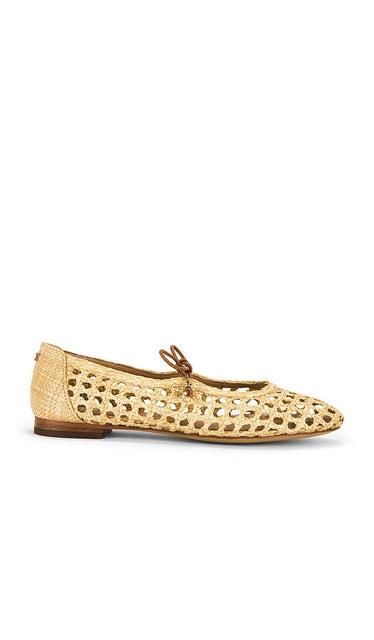 Sam Edelman Marcie Flat in Neutral | Bleached Beechwood Saddle Mary Jane Flats for Women
