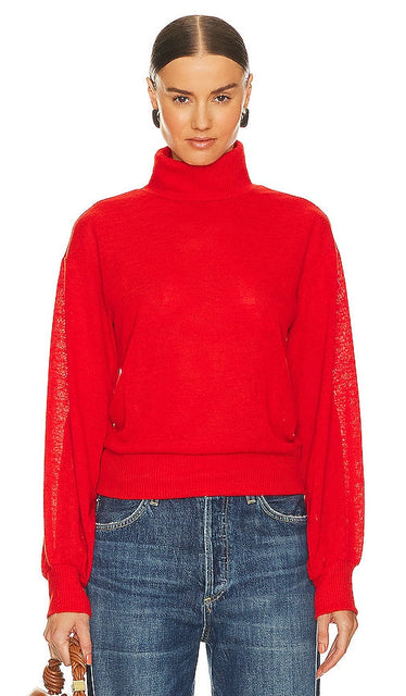 Sanctuary Ruched Sleeve Top in Red - Haut à manches froncées Sanctuary en rouge - Sanctuary 红色褶饰袖上衣 - Sanctuary-Oberteil mit gerafften Ärmeln in Rot - Sanctuary 셔링 슬리브 탑 - Top con maniche arricciate Sanctuary in rosso