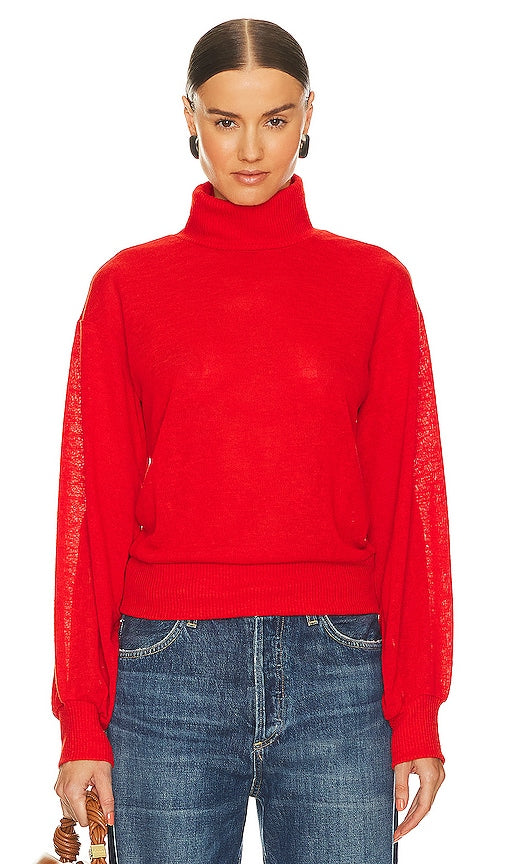 Sanctuary Ruched Sleeve Top in Red - Haut à manches froncées Sanctuary en rouge - Sanctuary 红色褶饰袖上衣 - Sanctuary-Oberteil mit gerafften Ärmeln in Rot - Sanctuary 셔링 슬리브 탑 - Top con maniche arricciate Sanctuary in rosso