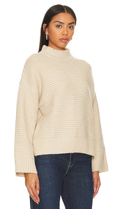 Sanctuary Waffle Knit Sweater in Ivory