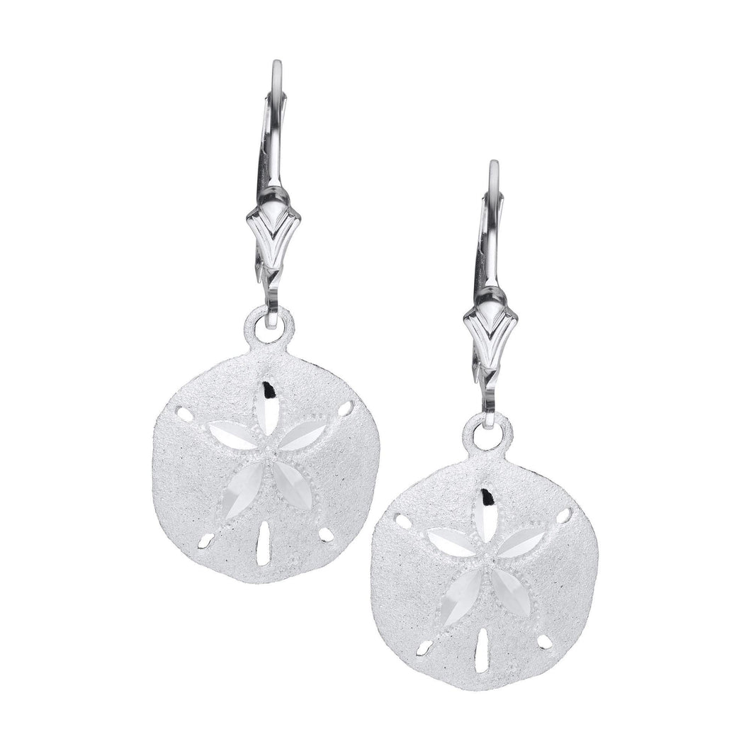 Sand Dollar Sterling Silver Leverback Earrings