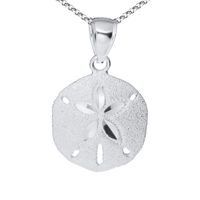 Sand Dollar Sterling Silver Pendant Necklace | 13.5mm