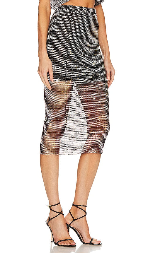 Santa Brands Diamond Midi Skirt in Black