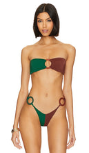 Saudade Green Pecan Bandeau Top in Dark Green, Brown - Haut bandeau vert noix de pécan Saudade en vert foncé, marron - Saudade 深绿色、棕色山核桃抹胸式上衣 - Saudade Green Pecan Bandeau Top in Dunkelgrün, Braun - Saudade Green 피칸 방도 탑 - Top a fascia Saudade verde pecan in verde scuro, marrone