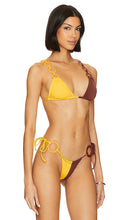Saudade Pecan Sunset Triangle Top in Yellow,Brown