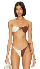Saudade White Moca Bandeau Top in White,Brown - Haut bandeau Moca blanc Saudade en blanc, marron - Saudade 白色 Moca 抹胸式上衣 白色、棕色 - Saudade White Moca Bandeau Top in Weiß, Braun - Saudade 화이트 모카 방도 탑 - Top a fascia Saudade White Moca in bianco, marrone
