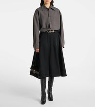 Savette Symmetry 26 leather-trimmed suede shoulder bag