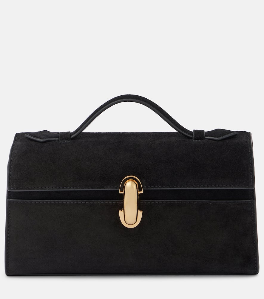 Savette Symmetry suede tote bag. Shop Savette Top-Handle Bags for women now.