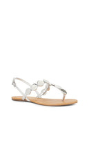 Schutz Acacia T Sandal in Metallic Silver, grey