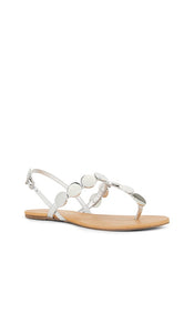 Schutz Acacia T Sandal in Metallic Silver, grey