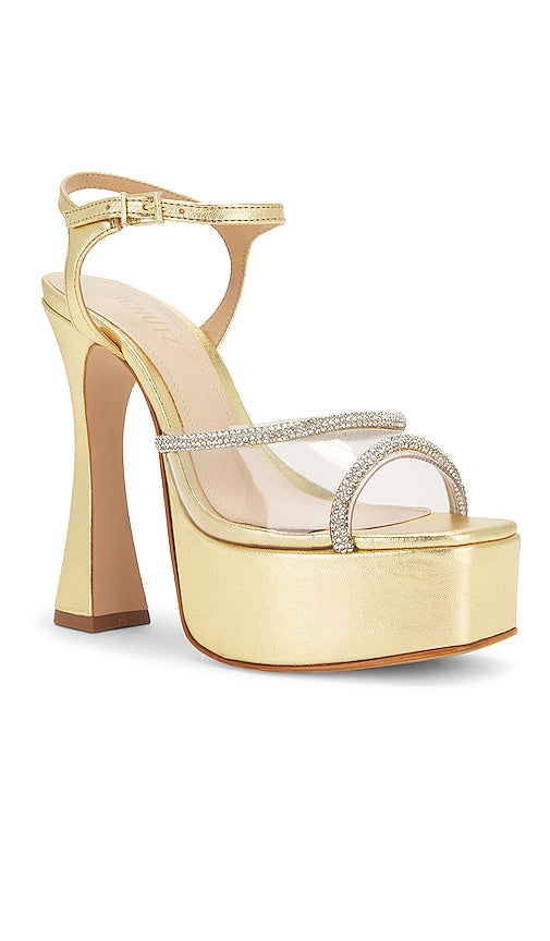 Schutz Aileen Platform Sandal in Metallic Gold