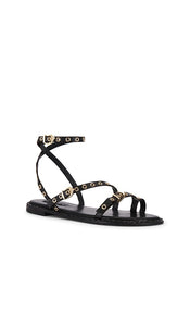 Schutz Annete Flat Sandal in Black