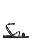 Schutz Annete Flat Sandal in Black | Black Flat Sandals for Women