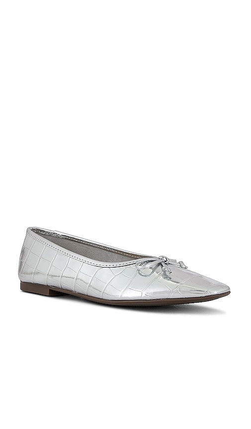 Schutz Arissa Flat in Metallic Silver