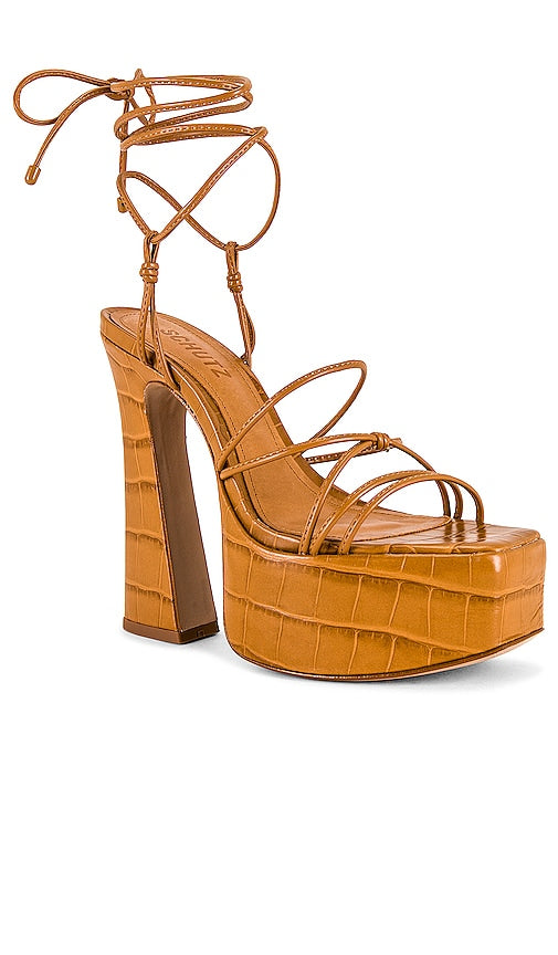 Schutz Athena Platform Sandal in Brown