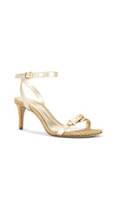 Schutz Aurora Mid Sandal in Metallic Gold