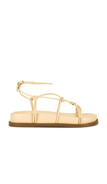 Schutz Calabria Sporty Sandal in Neutral | Natural Nibs Strappy Flats for Women