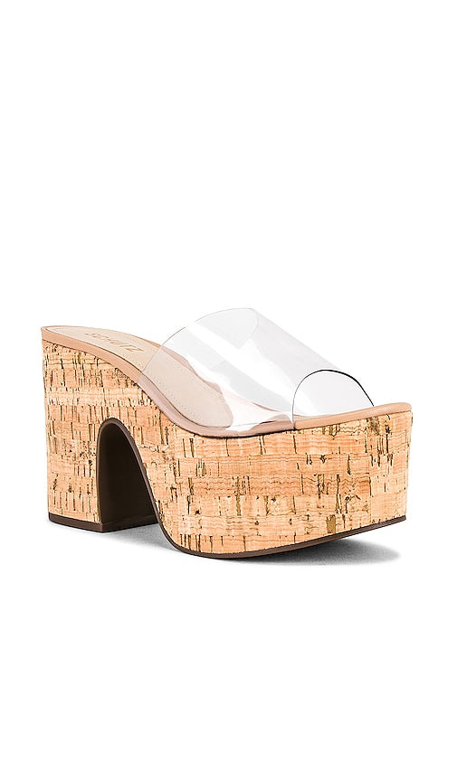 Schutz Dalle Vinyl Cutout Sandal in Nude