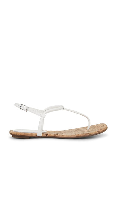 Schutz Elsha Sandal in White | White Flat Sandals for Women