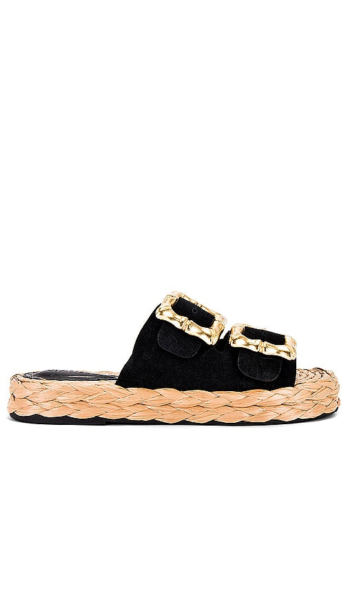 Schutz Enola Rope Flat Sandal in Black - Sandale plate Schutz Enola Rope en noir - Schutz Enola 黑色绳索平底凉鞋 - Schutz Enola Rope Flache Sandale in Schwarz - Schutz 에놀라 로프 플랫 샌들블랙 색상 - Sandalo piatto Schutz Enola in corda nera