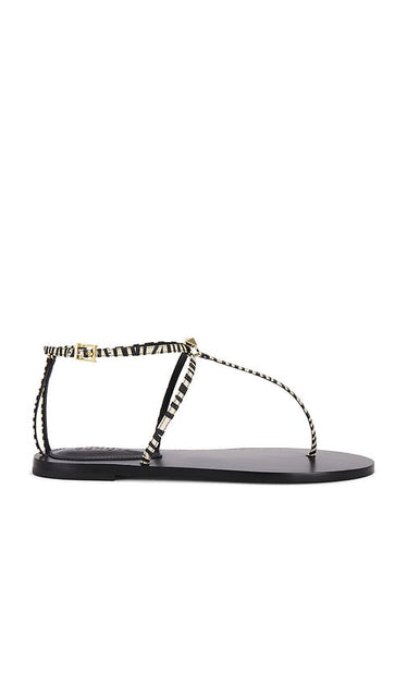 Schutz Ester Sandal in White | White Flat Sandals for Women