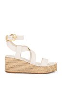 Schutz Harper Flatform Sandal in White | Pearl Platform Espadrilles for Women