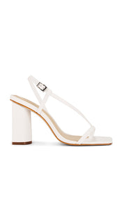 Schutz Heloise Block Heel in White | White Heeled Sandals for Women