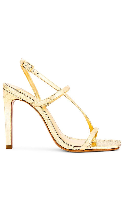 Schutz Heloise High Sandal in Metallic Gold - Sandale haute Schutz Heloise en or métallisé - Schutz Heloise 金属金色高跟凉鞋 - Schutz Heloise Hohe Sandale in Metallic-Gold - 메탈릭 골드 소재의 Schutz Heloise 하이 샌들 - Sandalo alto Schutz Heloise in oro metallizzato