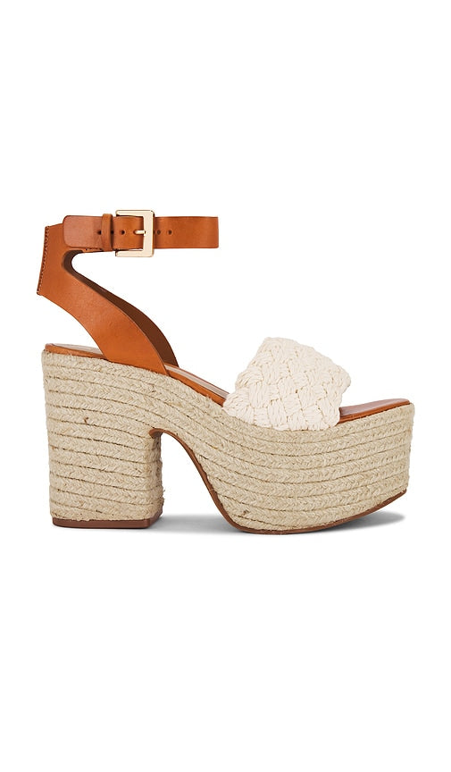 Schutz Isabel Cutout Sandal in Brown | Cru Platform Sandals for Women