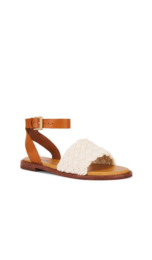 Schutz Isabel Flat Sandal in Brown