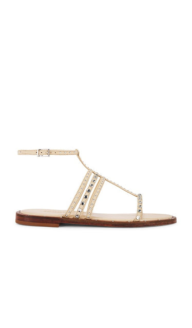Schutz Isidora Sandal in Nude | Natural Nibs Flat Sandals for Women