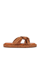 Schutz Kali Flat in Brown | Cuoio Brown Flat Sandals for Women