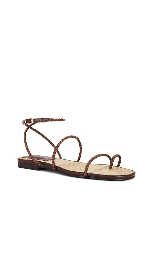Schutz Kaya Flat Sandal in Brown