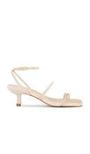Schutz Kaya Mid Sandal in Cream | Off White Heeled Sandals for Women