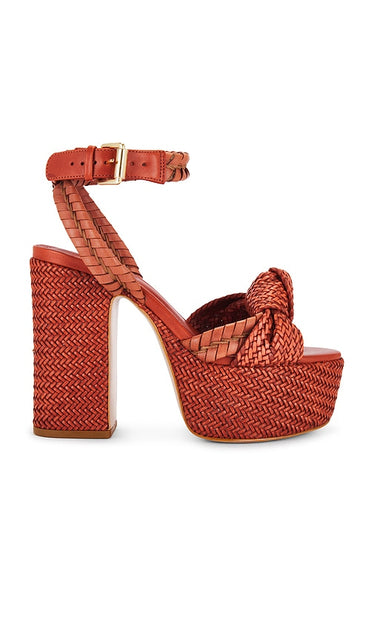 Schutz Khari Platform Sandal in Brick | Sunset Ochre Platform Sandals for Women