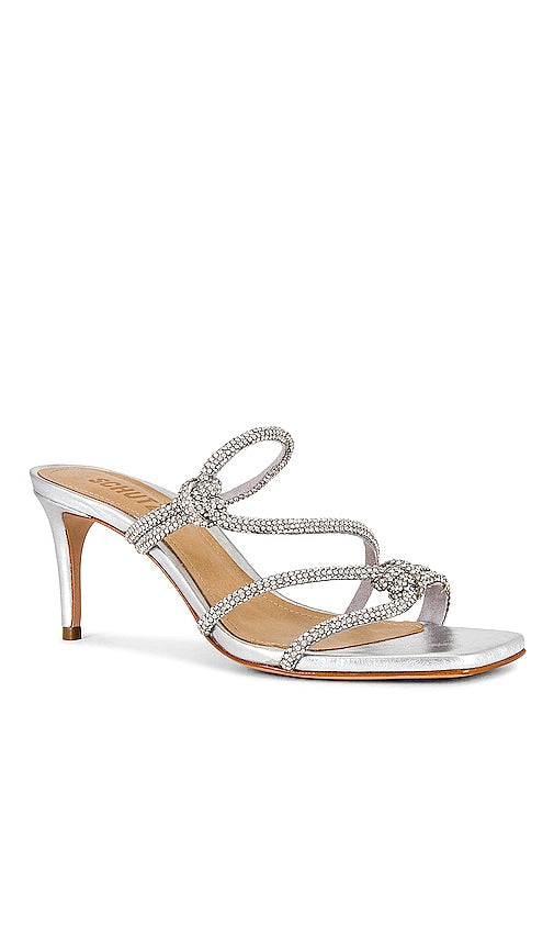 Schutz Lauryn Sandal in Metallic Silver