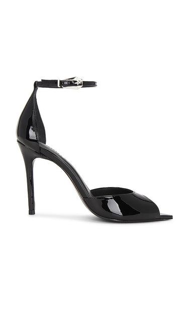 Schutz Lena Sandal in Black | Black Open Toe Heels for Women