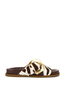 Schutz Lois Sporty Sandal in Brown | Off Brown Flat Sandals for Women