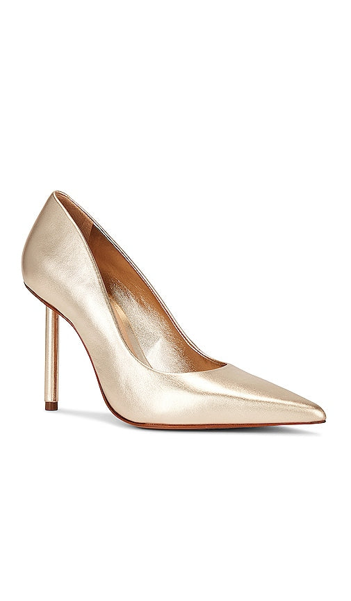 Schutz Lou Pin Heel in Metallic Gold