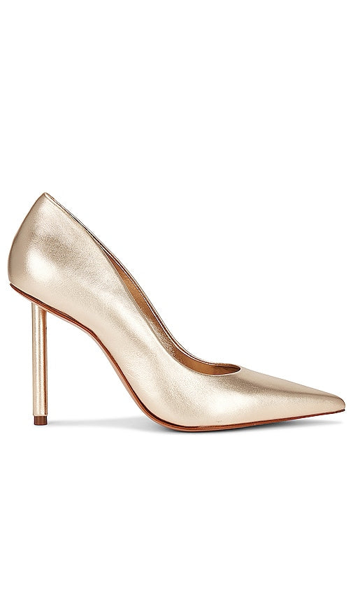 Schutz Lou Pin Heel in Metallic Gold - Talon épingle Schutz Lou en or métallisé - Schutz Lou Pin 金属金色高跟鞋 - Schutz Lou Pin Heel in Metallic-Gold - Schutz Lou 핀 힐 메탈릭 골드 소재 - Tacco Schutz Lou Pin in oro metallizzato
