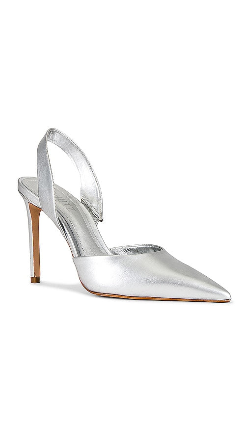 Schutz Lou Sling Back Pump in Metallic Silver