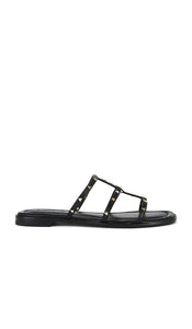 Schutz Lydia Sandal in Black | Black Black Flats for Women
