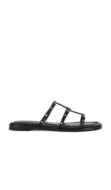 Schutz Lydia Sandal in Black | Black Black Flats for Women