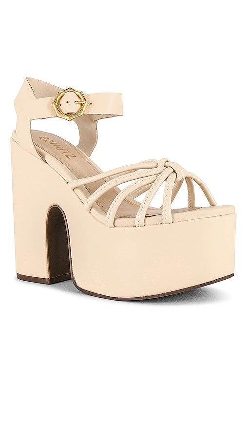 Schutz Mahi Platform Sandal in Cream