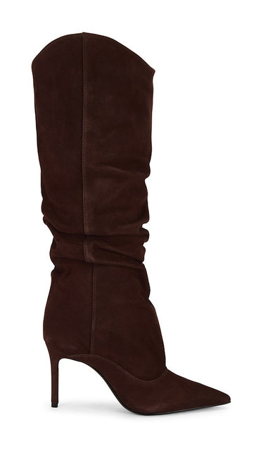Schutz Maryana Up Slouch Boot in Brown | Root Brown Heeled Boots for Women