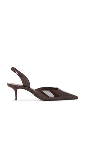 Schutz Paola Mid Pump in Brown | Root Brown Pump Heels for Women