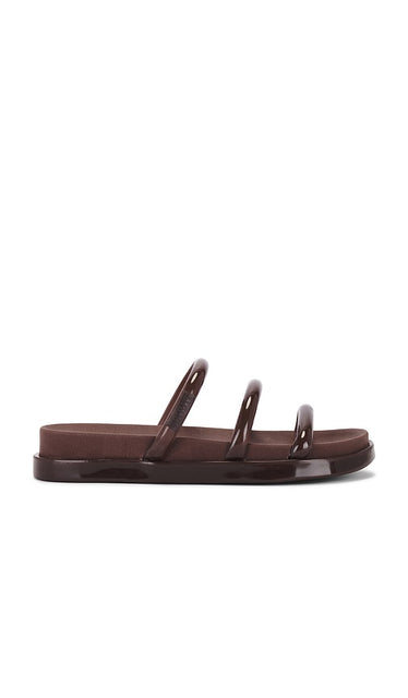 Schutz Polly Sporty Sandal in Brown | Marrom Chocolate Bar Slides for Women
